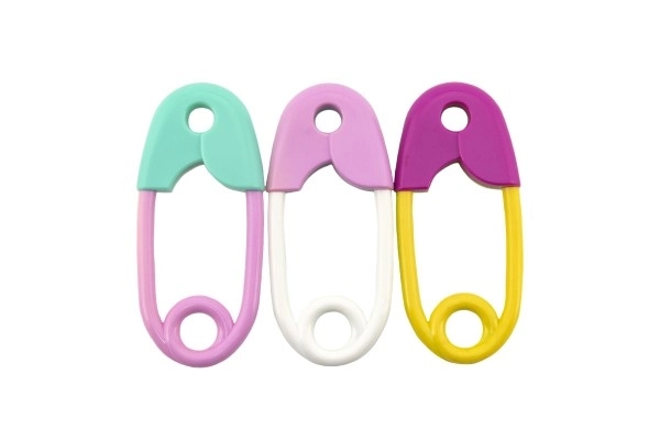 Hochet épingle plastique 12cm dans un sac 0m+