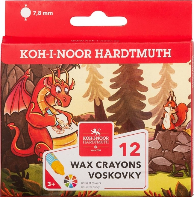 KOH-I-NOOR Crayons de cire scolaires 12 pcs