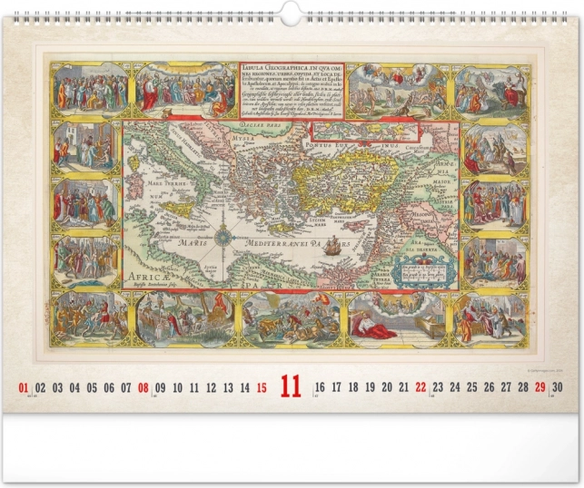 Calendrier mural Cartes anciennes 2026