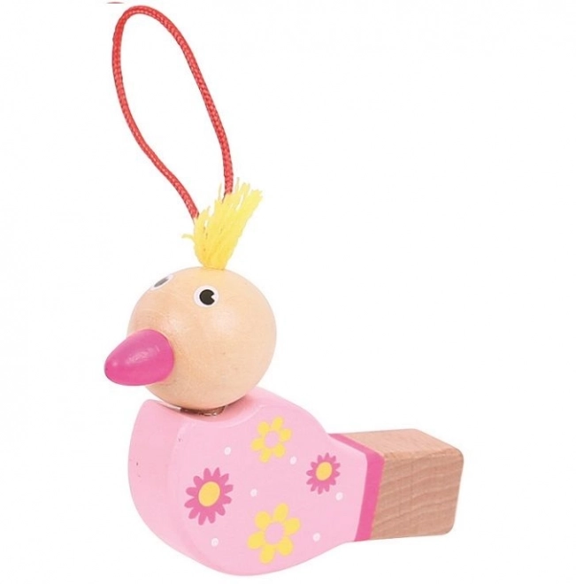 Flûte à bec en bois oiseau 1 pièce jaune