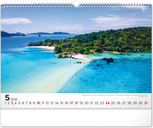 Calendrier mural Mer 2026