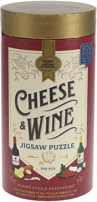 Puzzle Amateurs de Fromages et Vins 500 Pièces de Ridley's Games