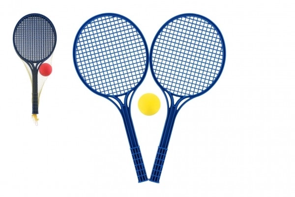 Tennis souple plastique coloré + balle 53cm en filet