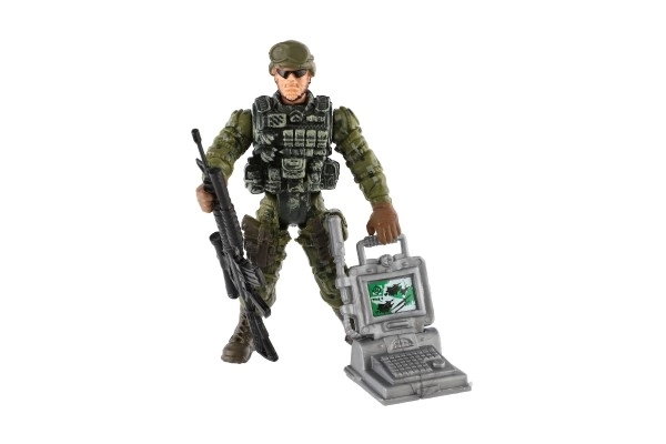 Ensemble soldats avec chien et accessoires 6 pcs en plastique dans un sachet 17x20x3cm