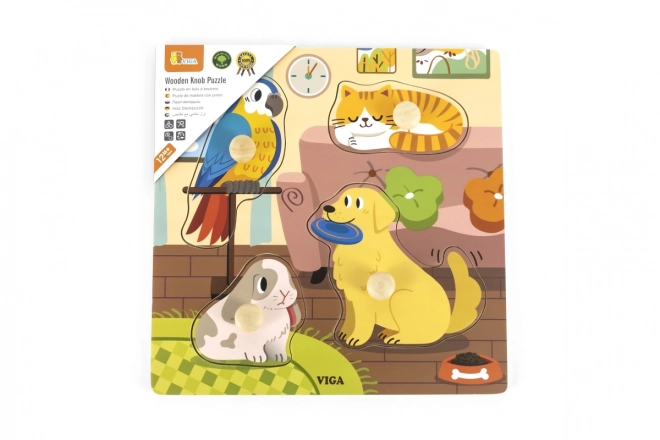 Puzzle en bois - animaux de compagnie