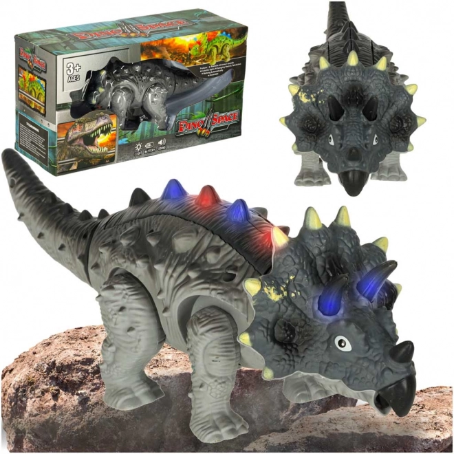 Dinosaure triceratops interactif à piles avec sons et lumières