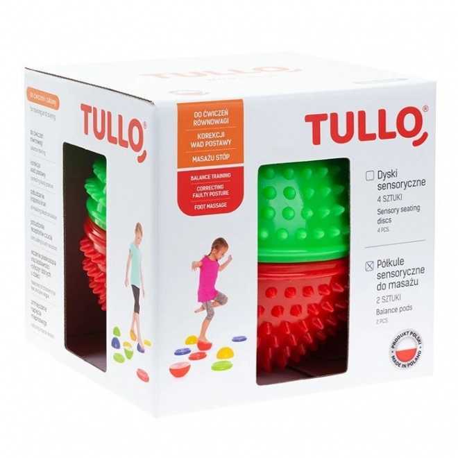 Ensemble de demi-sphères sensorielles 2 pièces rouge-vert