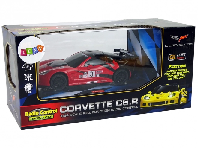 Voiture de sport R/C 1:24 Corvette C6.R rouge avec éclairage