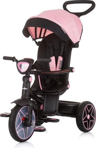 Tricycle avec auvent et boîte musicale Chipolino Derby 2-en-1 Flamingo