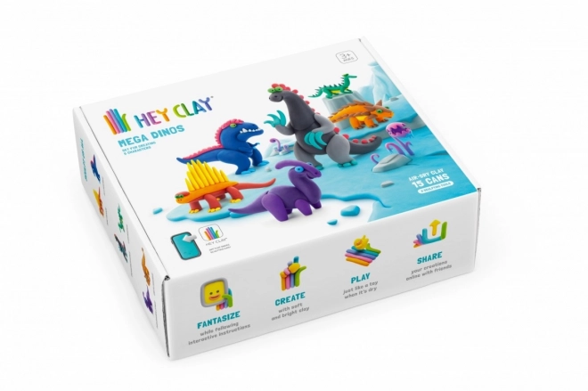 Ensemble Hey Clay Mega Dinosaurs en pâte plastique