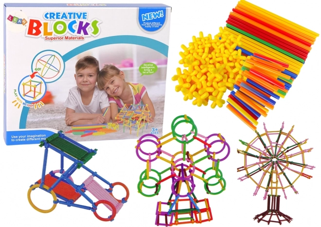 Jeu de construction de tiges et pailles