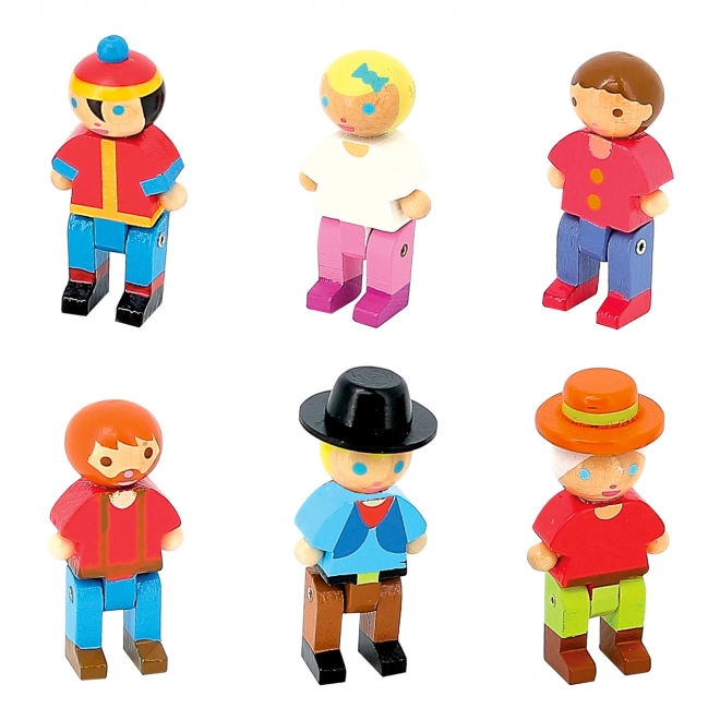 Jeujura Figurines en bois pour constructions 6 pcs