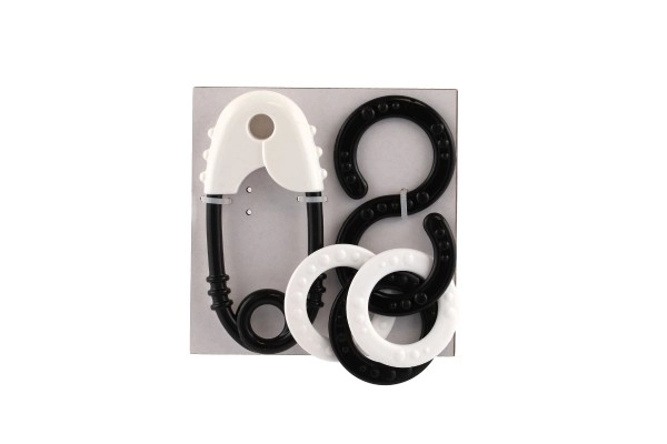 hochet noir et blanc épingle et huit - 2 pièces