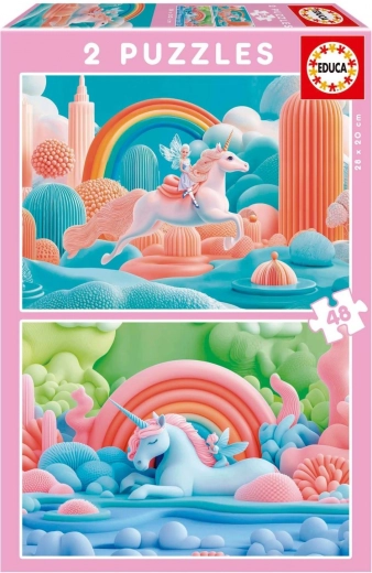 Puzzle Licornes Magiques 2x48 pièces