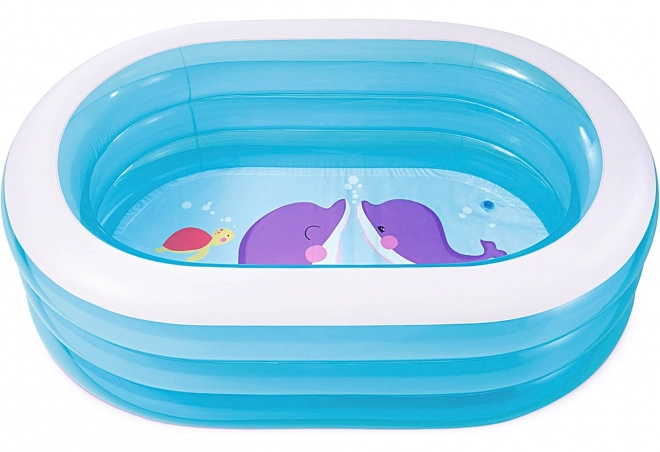 Piscine ovale gonflable pour enfants avec dauphins
