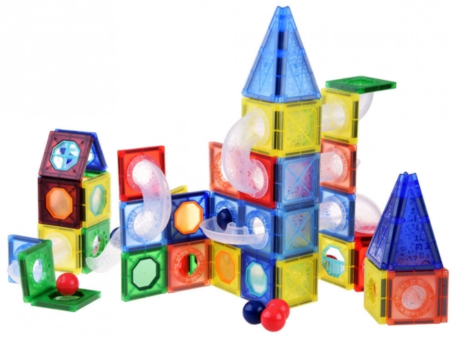 Trousse de construction magnétique pour piste à billes ZA4719 - 123 pièces