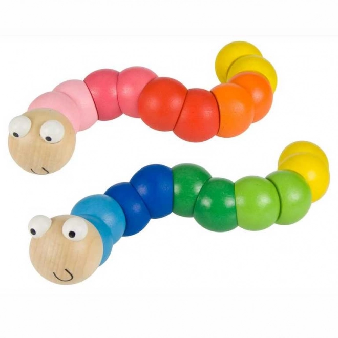 Bigjigs Toys jouets en bois - Ver de couleur bleu