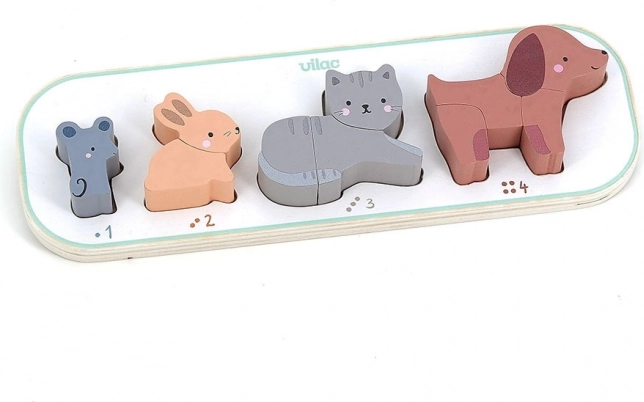 Puzzle à encastrer J’apprends à compter les animaux Vilac Sarah Betz
