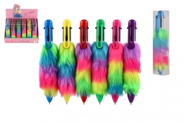 Stylo en peluche coloré avec pompons Teddies