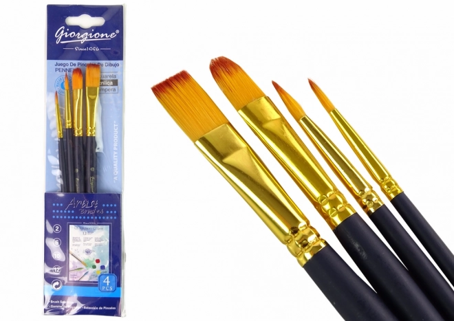 Set de pinceaux d’artiste 4 formes