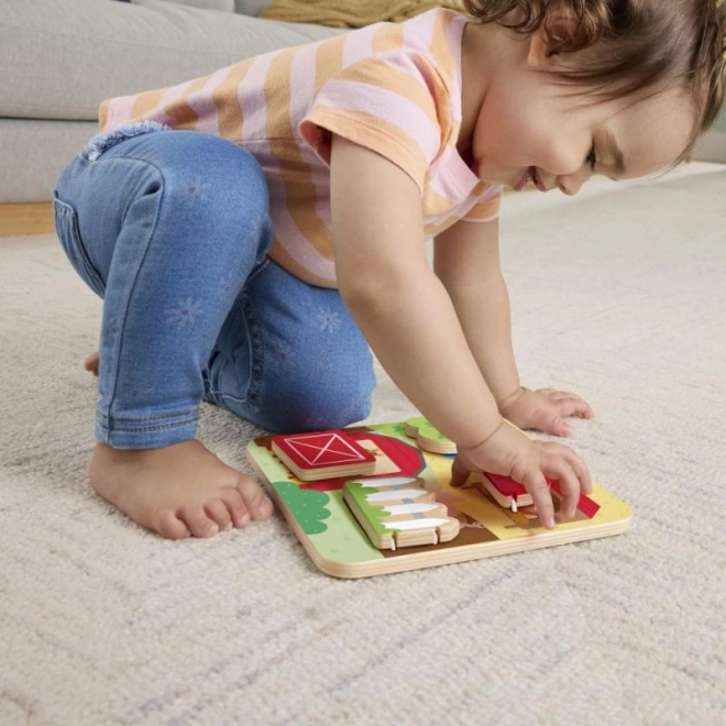 Fisher-Price Jeu en Bois Cache-cache avec Animaux