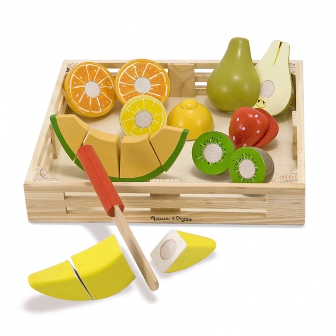 Ensemble de fruits en bois à couper