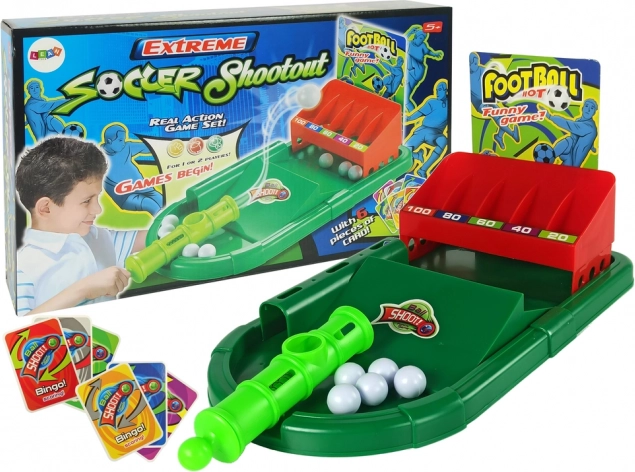 Jeu de football de table avec lanceur de balles et cartes de score
