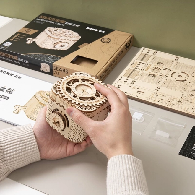 Puzzle mécanique en bois 3D RoboTime Boîte à bijoux