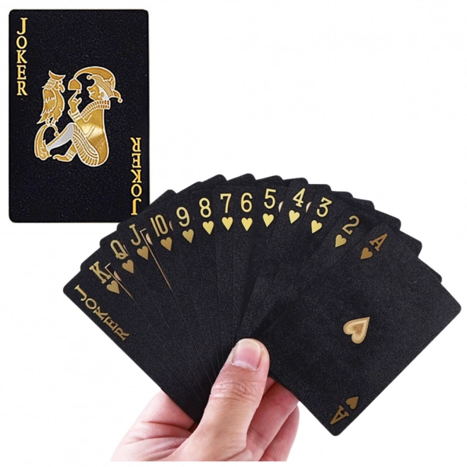 cartes à jouer en plastique noir au design élégant 54 cartes