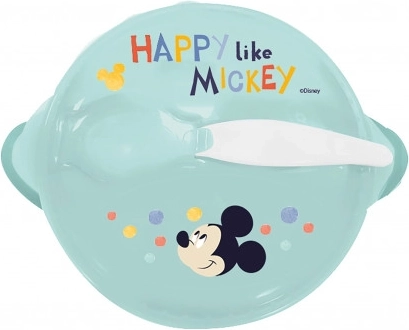 Bol antidérapant avec ventouse et couvercle Mickey