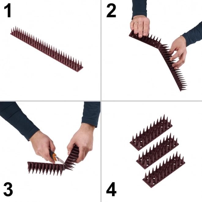 Pointes dissuasives pour pigeons marron 8 pièces 43 cm