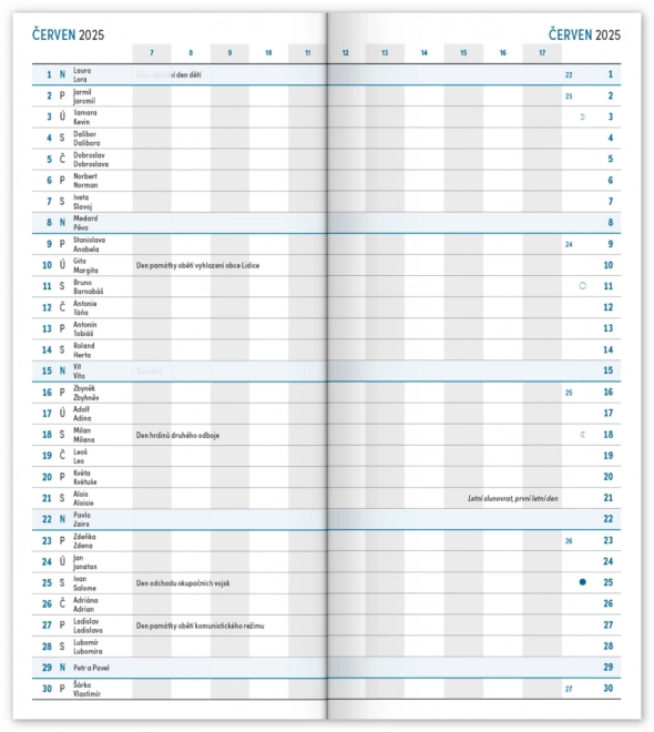 NOTIQUE Agenda de Poche Bleu 2025, planificateur mensuel, 8 x 18 cm