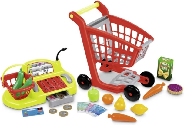 Chariot de courses avec accessoires et caisse pour enfants