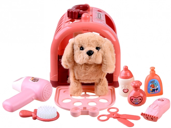 Chien en peluche interactif au salon SPA