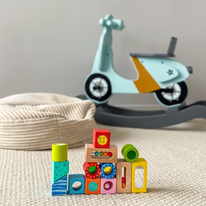 Tooky Toy cubes sensoriels multifonctionnels en bois