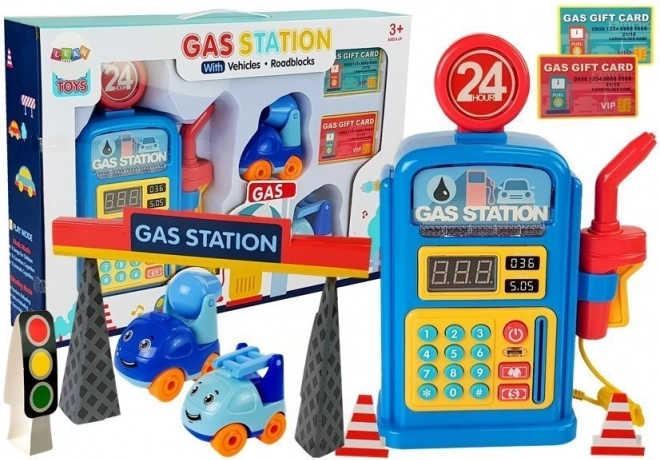 station-service pour enfants avec lumières et sons avec petites voitures