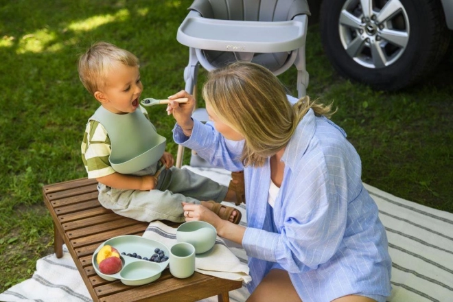 Set de vaisselle en silicone pour enfants MoMi AMI rose
