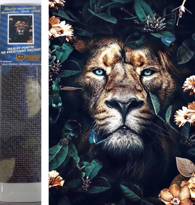 Norimpex peinture diamantée Lion caché 30x40 cm