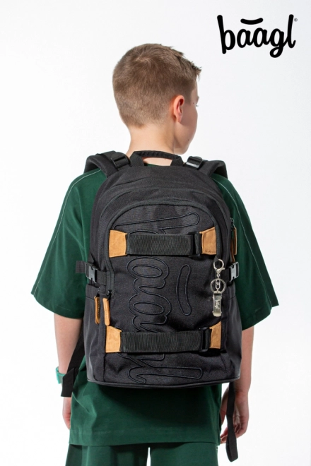 BAAGL Sac à dos scolaire Skate Darkness