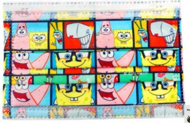 Masque jetable pour enfants avec motif Bob l’éponge en pantalon