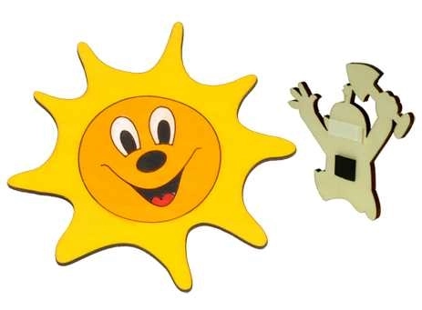 DoDo Aimant décoratif en bois soleil