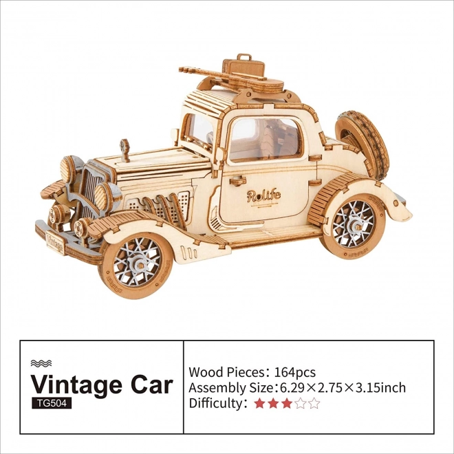 Automobile Vintage - puzzle 3D en bois moderne
