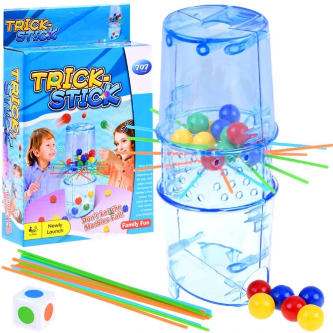 Jeu d'adresse Trick Stick billes tombantes