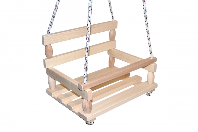 Balançoire en bois naturel