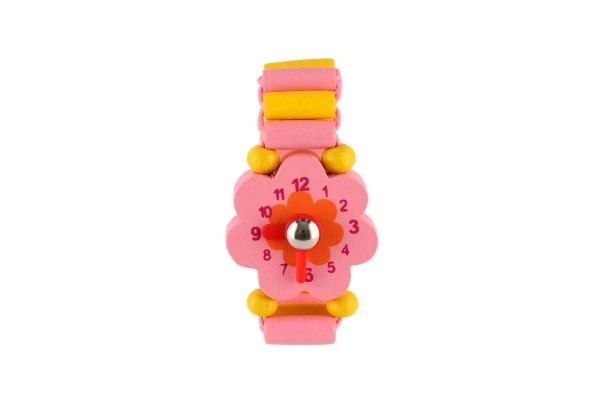 Montre en bois bracelet 7cm mélange de types / couleurs avec support