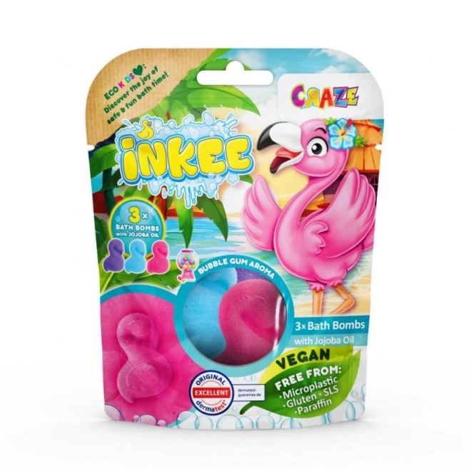 INKEE - Bombe de bain effervescente - Flamant rose