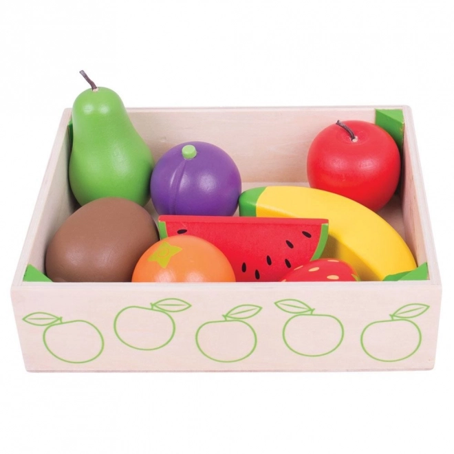 Boîte avec des fruits jouets en bois Bigjigs Toys