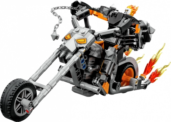 Moto chopper avec flammes
