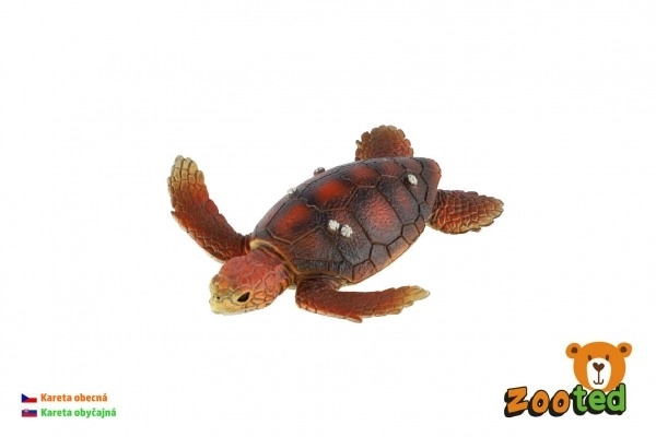 Tortue caouanne en plastique 8 cm dans un sac