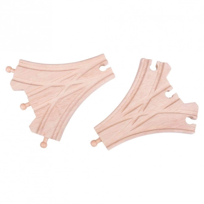 Bigjigs Rail Aiguillage en Y en bois 2 pcs